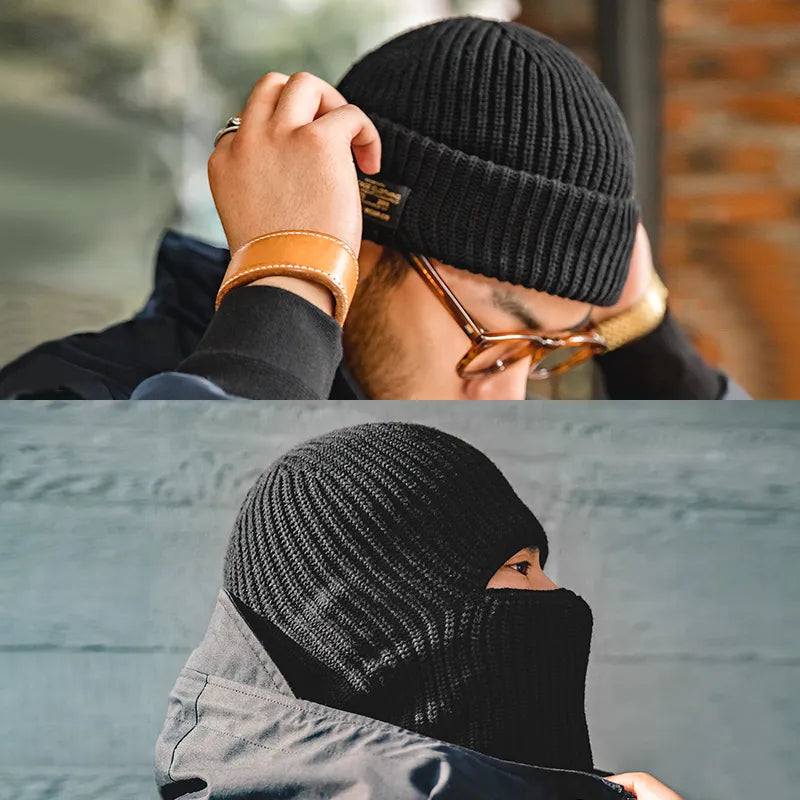Black Oak 2-in-1-Strickmütze