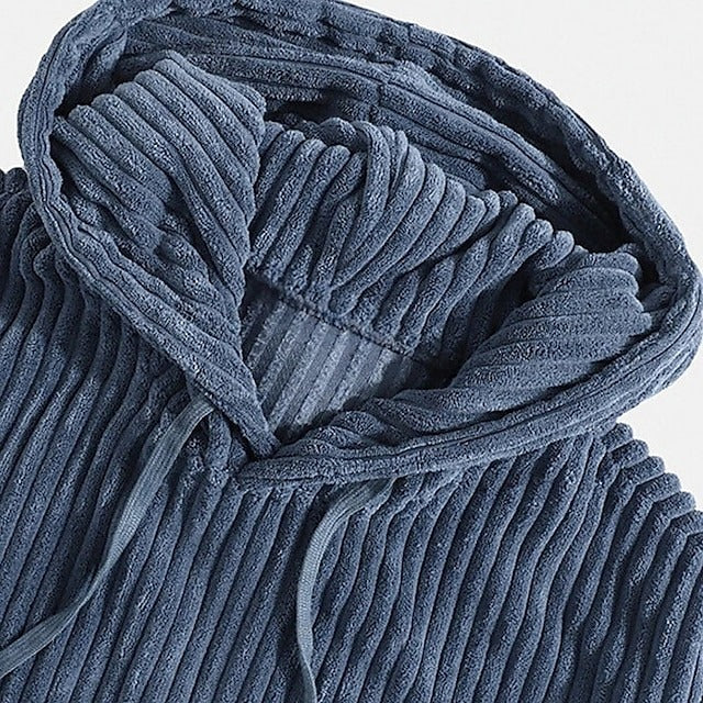 3Leaves Herren-Cord-Hoodie