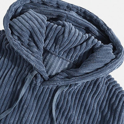 3Leaves Herren-Cord-Hoodie